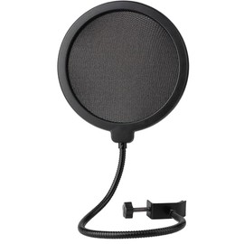 Professional Mic Windscreen Pop Filter For Microphone,Dual Layered Wind Pop Screen With A Flexible 360 Degree Gooseneck Clip Stabilizing Arm,Compatible with Blue Yeti and any Other Microphone