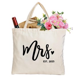 Lutto Canvas Tote Bride Bag Bridal Shower Gifts Wedding Gifts for Bride 2025 Bride to Be Gifts Mrs Gifts Bride Gifts Bachelorette Gifts for Bride