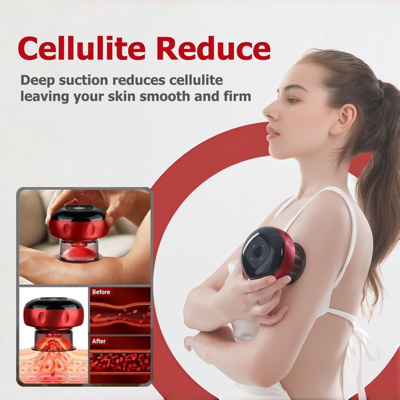 6-in-1 Smart Electric Cupping Massager, 12 Levels Suction & Heat