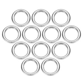 sourcing map 32 Pcs O Ring Buckle 25mm/1" ID 3.8mm Thickness Zinc Alloy Opening O-Rings Clasp Clips for Crafts Keyrings Bags Straps Belts DIY Accessories, Bright Silver