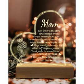 Mom Gifts from Daughter Son, Engraved Night Light Mom Gifts, Mothers Day Gifts for Mom from Daughter Son, Unique Birthday Gifts for Mom, Stepmom