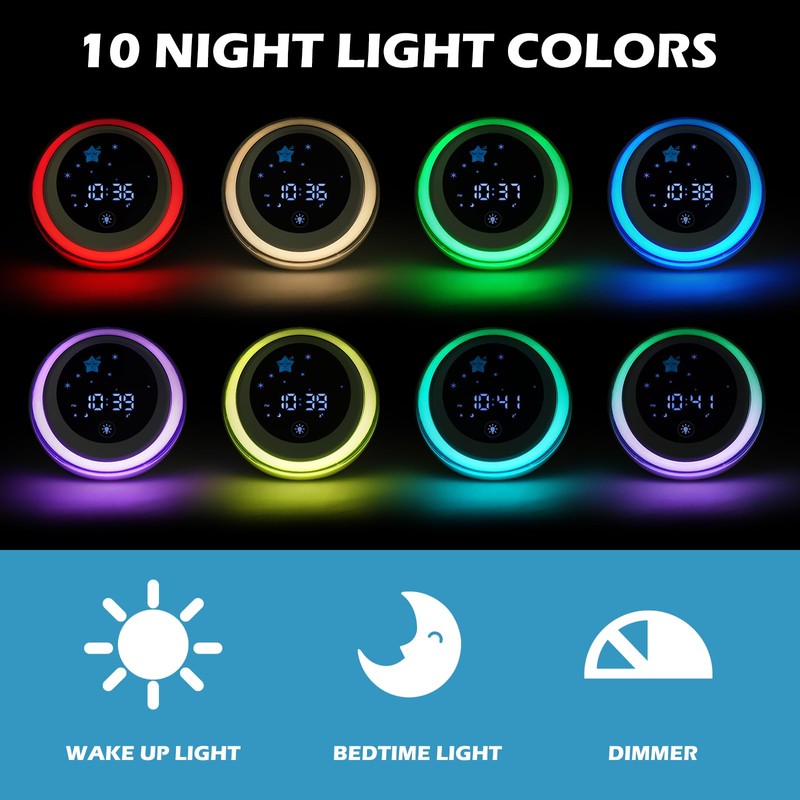 TIMEFUN Kids Alarm Clock, Ok to Wake Clock with Sun