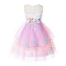 JerrisApparel Flower Girls Unicorn Costume Pageant Princess Party Fancy Dress (5-6 Years, Pink)