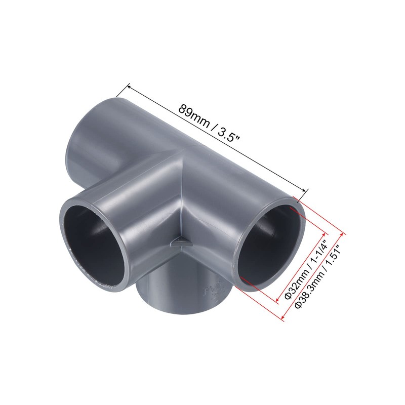 PATIKIL 32mm 4 Way Yelbo Pipe Fitting UPVC 4pcs Joint