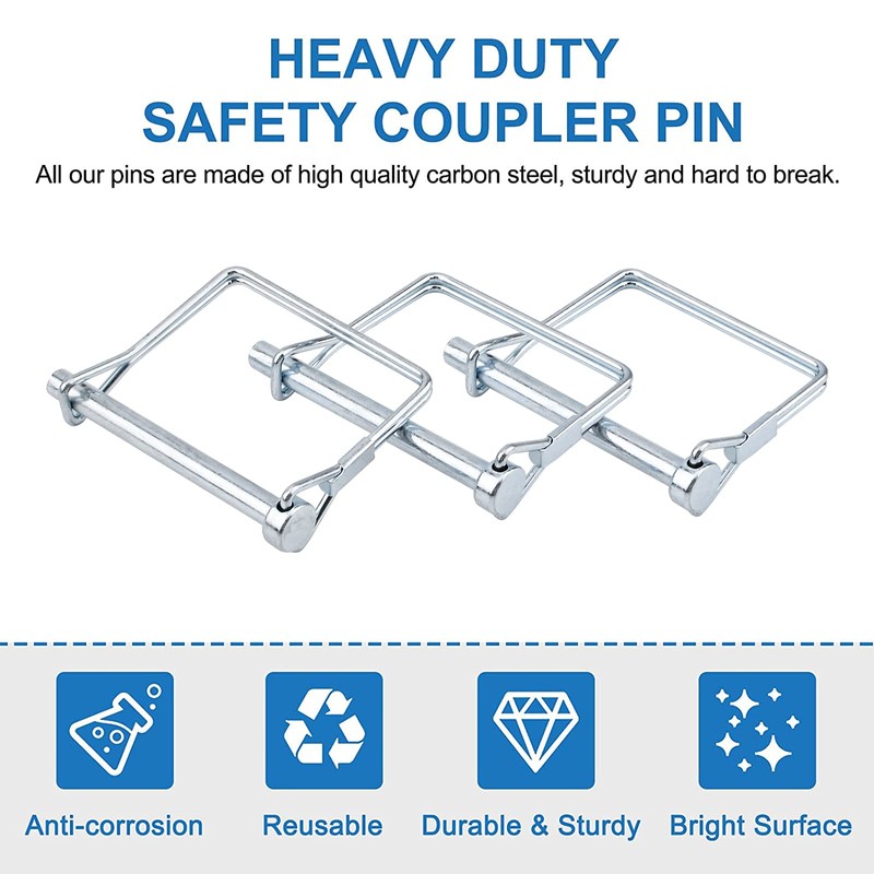 INCREWAY Wire Lock Pin, 8PCS 1/4" Carbon Steel Shaft Locking