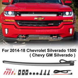 For 2014-18 Chevy GM Silverado Curved LED Grille Accent Bar Light Kit DRL White