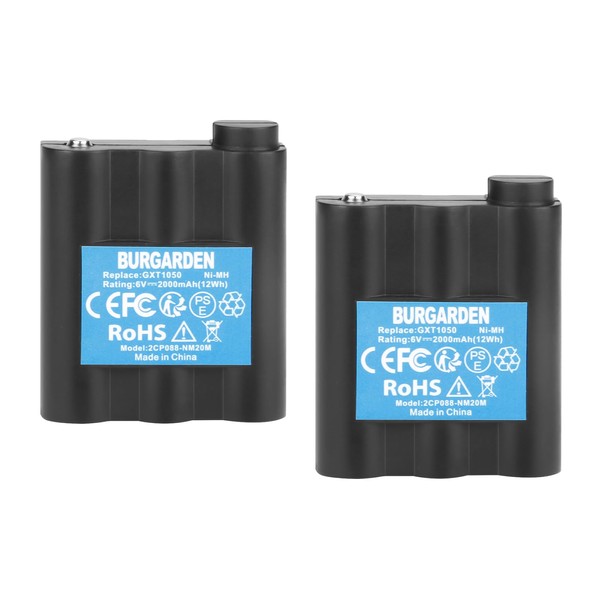 BURGARDEN 6V 2000mAh Ni-MH Replacement Battery for Midland GXT1000 GXT1050