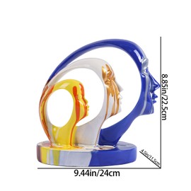 DOVDOV Colourful Thinker face Statue, Modern Art face Art Sculpture for Home Decoration Statue, Living Room Coffee Table, Dining Table, Home Office, Bedroom Decoration