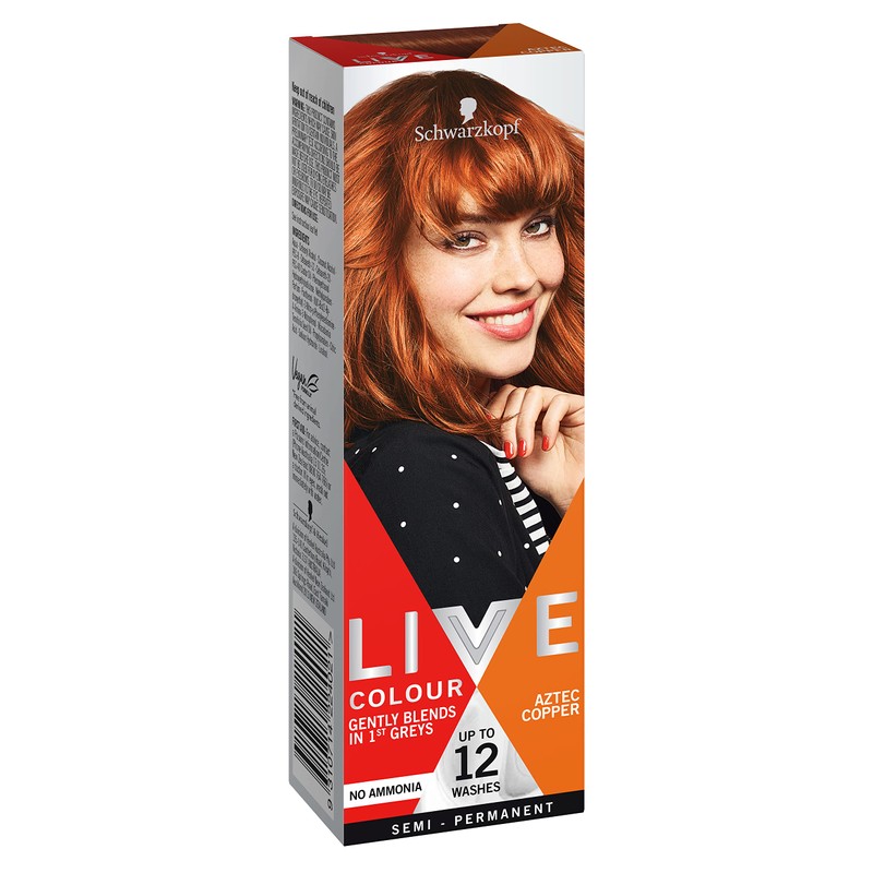 Schwarzkopf LIVE Colour Aztec Copper, Semi-permanent hair colour, lasts up