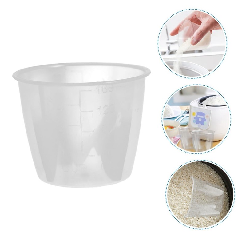BIUDECO 5pcs Small Plastic Measuring Cups for Rice Scaled Kitchen