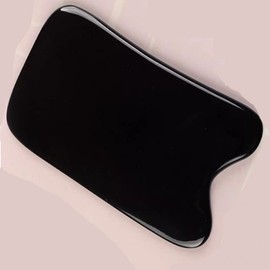 Gua Sha Massager & Face Roller - Handheld Scraper for Face & Body (Black Fox Horn, Buffalo Horn) Free Size/Rectangular 3ea