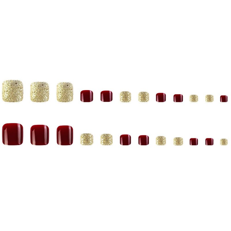 AiMMei Nail Tips, 24 Pieces for Feet, Easy False Nails,