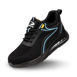 Hogent Steel Toe Shoes for Men Women Anti-Puncture Work Safety Sneakers Indestructible Comfortable Steel Safety Work Shoes for Men Composite Toe Breathable Lightweight Sneakers