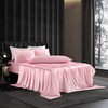HommxJF 5Pcs Pink Silk Sheets Full Size Satin Sheets Set
