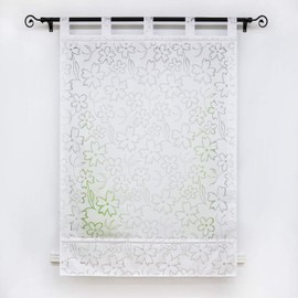 Joyswahl Jessica Roman Blind, Burnout Pattern, with Loops, W x H 80 x 140 cm, White, Flowers, Pack of 1