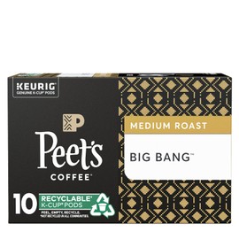 Peet's Coffee Big Bang K Cup Coffee Pods for Keurig Brewers, Medium Roast, 10 Pods, 4.2oz