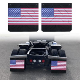 RILONH American Flag Mud Flaps for Semi Trucks PVC Polymer Tractor Trailer Heavy Duty Rubber Mudflaps Splash Guard, 24 x 24Inch, 2PCS