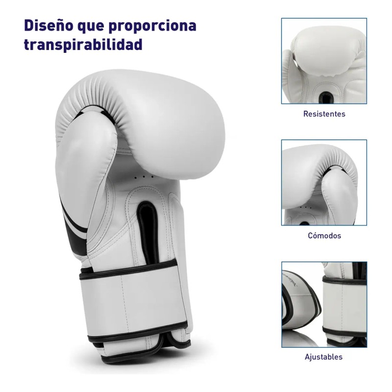 Guantes De Box Profesional Correa Velcro Kickboxing 14-16oz