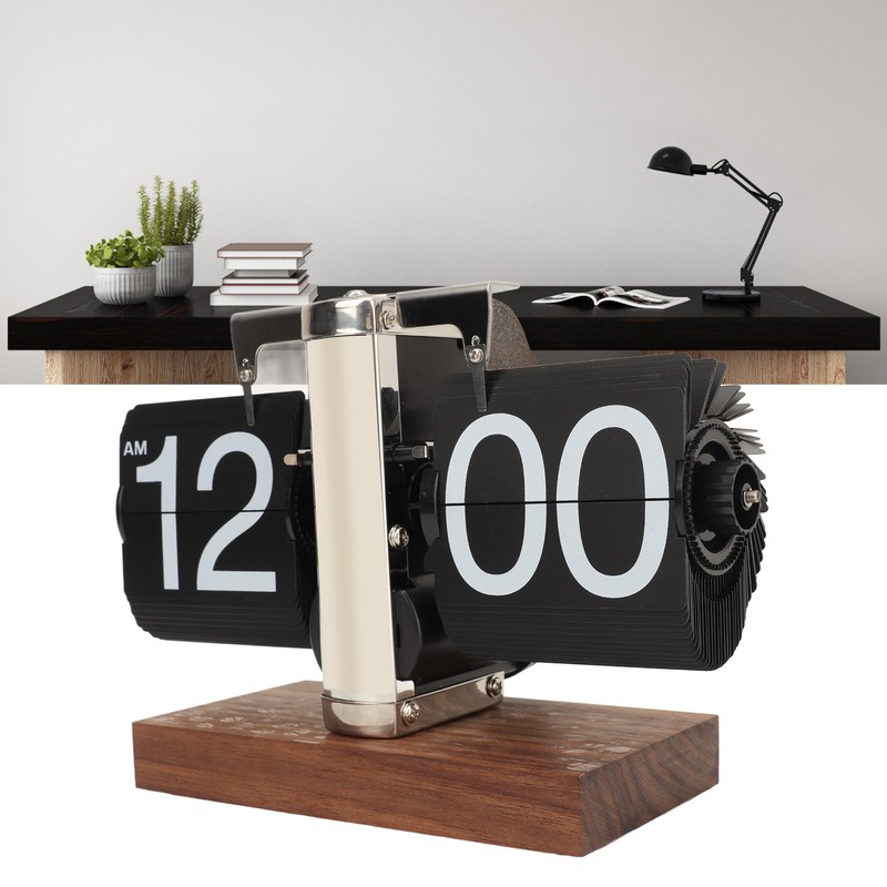 Digital Flip Down Clock Retro Automatic Turning Battery Operated Mechanical