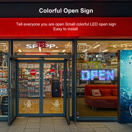 LemonNova LED Open Sign 15"x 5", Flashing Open LED Sign for Business with Remote, Bright High Visibility Business Open Signage for Cafés, Bakery, Barbershops, Boutiques, Bookstores