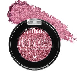 Afflano Einzelne Rosa Glitzer Lidschatten Palette, Glitzernder Rosa Rosenglitzer-Augenaufschlag, Hochpigmentierte, Lang Anhaltende Diamant-Metallic-Eyeshadow für Mädchen-Frauen-Augenaufschlag, 21H