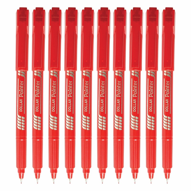 DOLLAR Punto Fineliner Pens, RED, Extra Fine Point (0.3mm), Pack