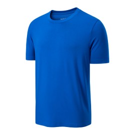 Men's Big & Tall Bamboo Viscose Cooling T-Shirt • Regular & Plus Size | Moisture-Wicking Night Sweats Relief for Hot Sleeper True Blue
