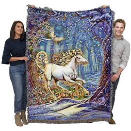Pure Country Weavers The Unicorn Blanket by Myles Pinkney - Gift Fantasy Tapestry Throw Woven from Cotton - Made in The USA (72x54)