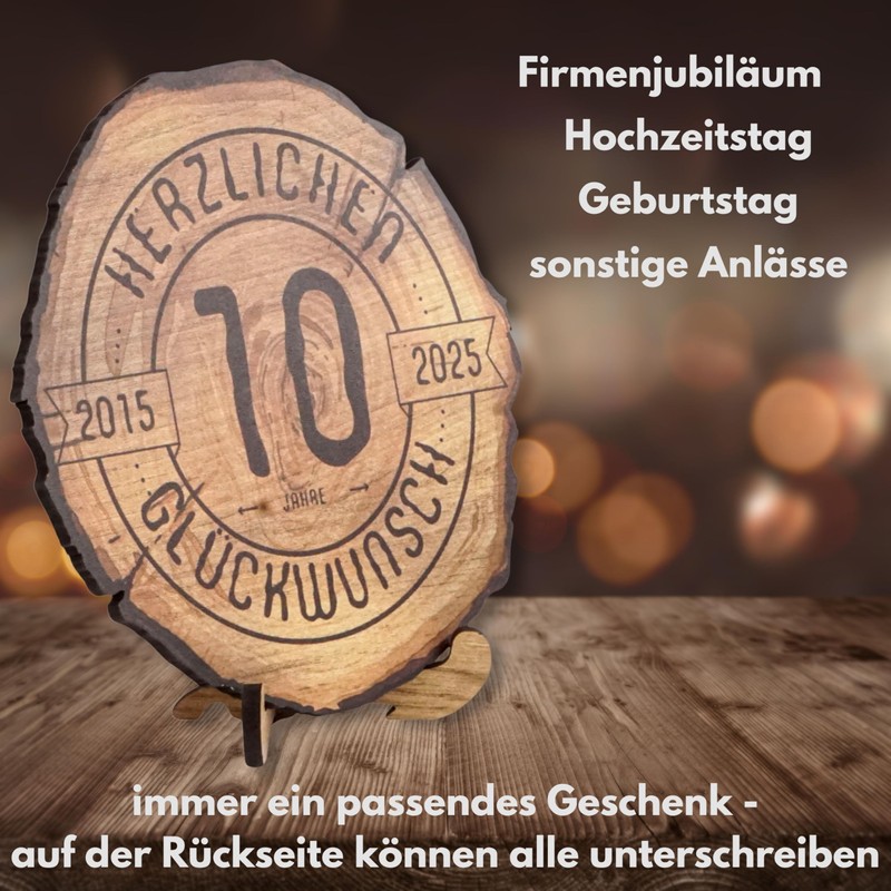 DARO Design Engraved Round Wooden Plaque, Gift for Anniversaries, Birthdays,