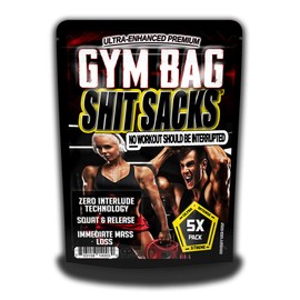 Gym Bag Sh*t Sacks 5 Pack Funny Gym Gags for Trainers Workout Gags for Men Silly Stocking Stuffers for Health Nuts Funny Poop Gags Gym Bags Poop Sacks Sht Gags Biohazard Bags Gym Bodybuilding Jokes