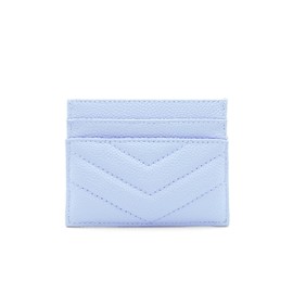 Womens Leather Card Holder Wallet | Slim Luxury Vegan Leather Compact Wallet | Thin Designer Quality Leather Credit Card Minimalist Wallet for Women, Baby Blue, Minimalist