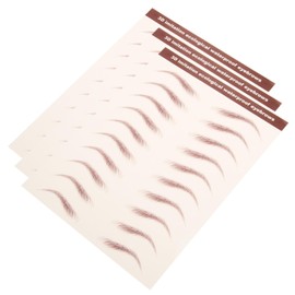 VICASKY Eyebrow Stickers Tattoo Brown 3 Sheets Set Waterproof Eyebrow Transfer for Costume Party Realistic Hair-like Design Easy to Apply