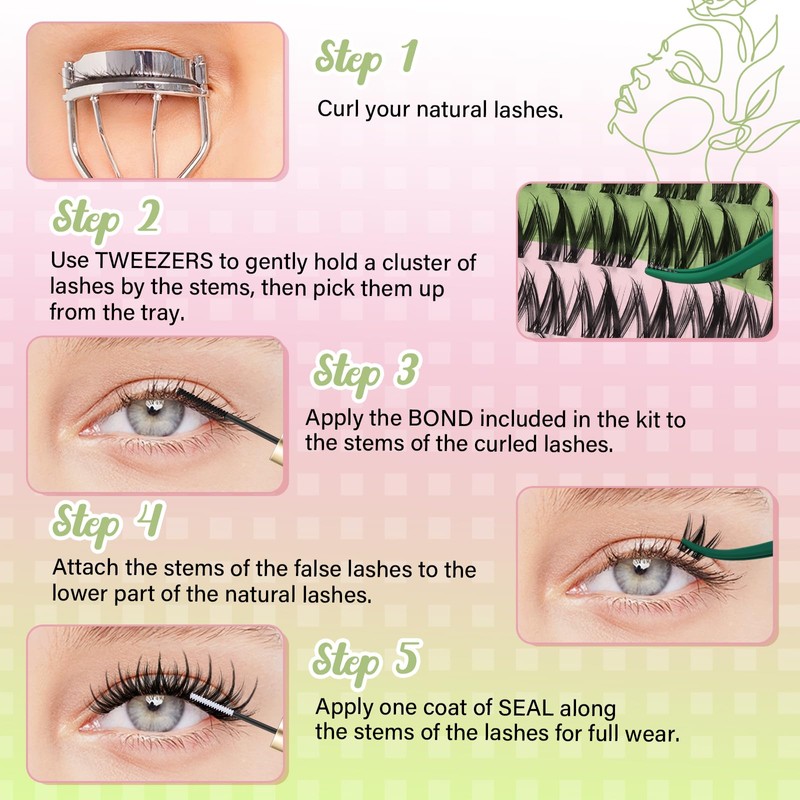 KEYYOU Fairy Chispa Lash Clusters Kit Lash Extension Kit D