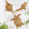 Threehoney 3 Pcs Boho Beach Wall Decor Summer Coastal Wicker