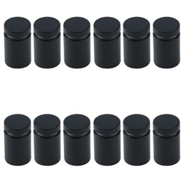 Antrader 12-Pack 3/4" x 1-1/5" Stainless Steel Glass Standoff Mounts, Wall Standoffs Advertising Nails Hardware, Matte Black