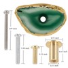 mookaitedecor Set of 4 Agate Slices Cabinet Knobs with Screws,