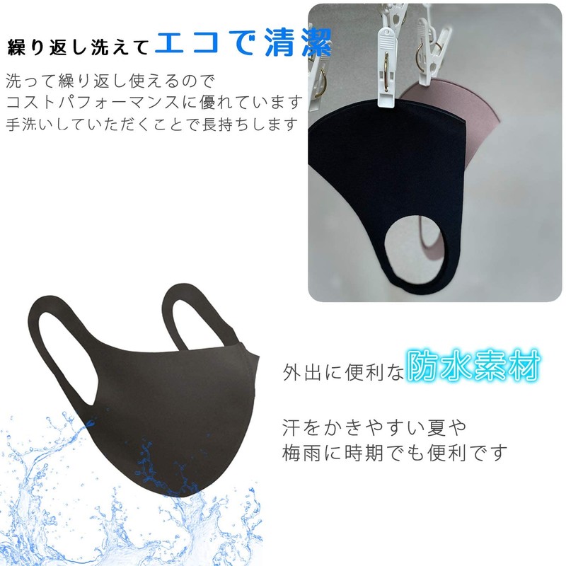 SOFTFIT COOL Mask, Pack of 5, for Summer, Washable, Waterproof,