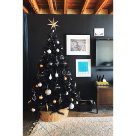 Perfect Holiday 4' Black Canadian Pine Christmas Tree | 291 Tips, Dia 30" | Includes Metal Stand (PVC-4BLK)