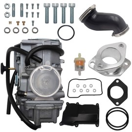 YJGZSVK Carburetor For Yamaha Warrior 350 YFM350X 1987-2004 1UY-14101-00-00 1UY-13586-01-00 1UY-14453-00-00 Intake Manifold Boot Air Box Cleaner Joint