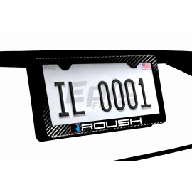 Unbranded Roush Carbon Fiber License Plate Frame 100% Premium Carbon Fiber Blue / Red