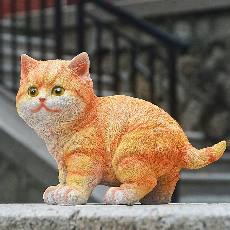 Outdoor Garden Decor Cat Statues Kitten Ornaments Gardening Decorations Gardening