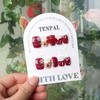 TENPAL Christmas Press on Nails Short Square Handmade Matte Red