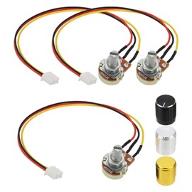 The Lord of the Tools 6pcs B500K Ohm Single Linear Potentiometer XH2.54-3 PIN Connection Wire and Triple Color Knob Cap for WH148 Type Variable Potentiometer Capacitor Resistor