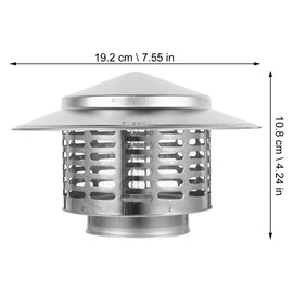 HOLIDYOYO Chimney Cap 7.56 Inch Rainproof Roof Vent Cover Flue Protector for Outdoor Fireplace Chimney Ventilation