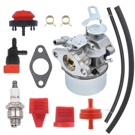 NIMTEK 640084B Carburetor with Spark Plug Fuel Filter for Tecumseh 5HP MTD 632107A 632107 640084A 640084B Snowblower HSSK40 HSSK50 Engine