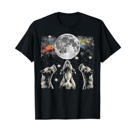 Staffordshire Bull Terrier Dog Howling Moon T-Shirt for Men Women Kids