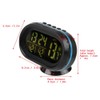Luminous Clock Car Thermometer Temperature Display Voltage Monitor 12/24H Black
