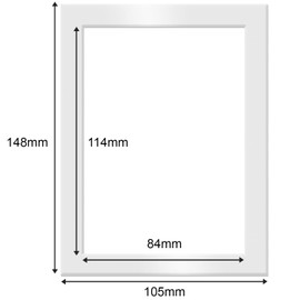 Fabian Clarke London® Pack of Ten A6 White Photo Picture Mounts for Photo Frames Mount with Aperture for A7 Picture Display Artwork or Paintings