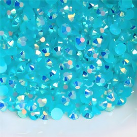 Flatback Rhinestones Round Gems for Nails Art and Crafts 4000Pcs SS6 2mm AB Crystals Glitter Stone DIY Bags Clothes Shoes (Gold AB)