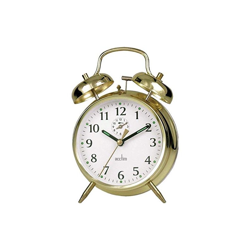 STX_383298 Acctim Saxon Bell Alarm Clock Brass (12628)